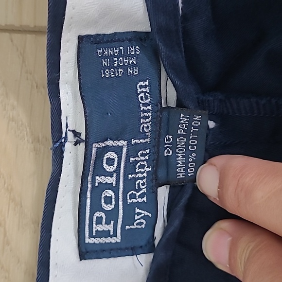 Ralph Lauren Polo Big Hammond  Dark Blue Cotton Pants Size 56b×30 - Picture 4 of 10